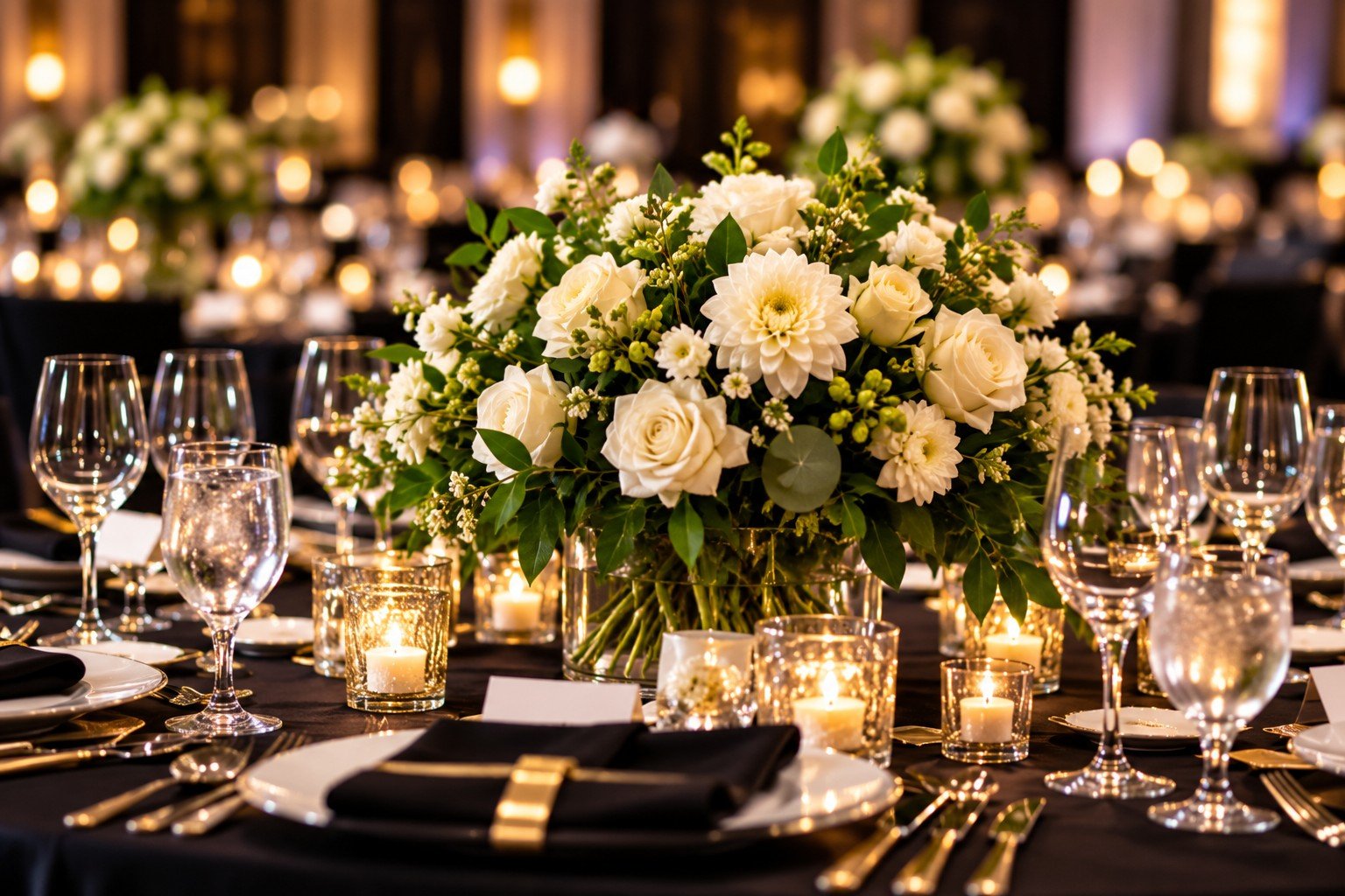Corporate celebration table setting