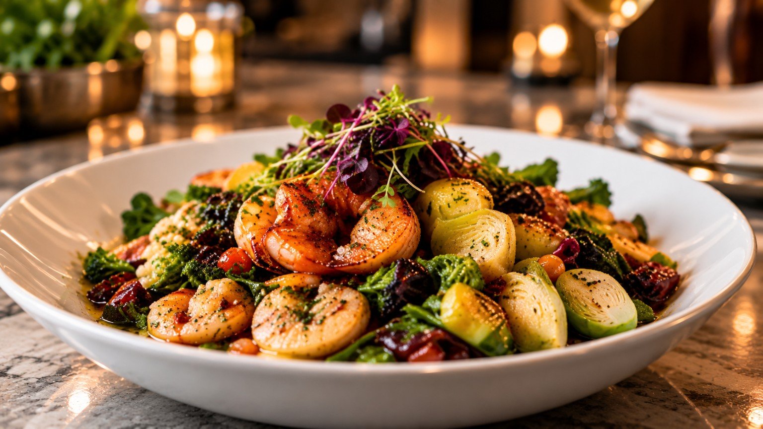 Shrimp and vegetables